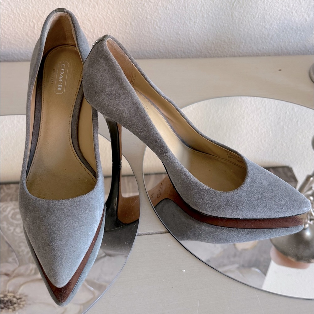Coach Women's Gray Suede Pumps